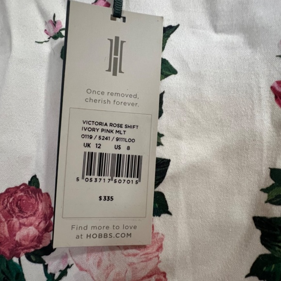 NEW Hobbs Victoria Rose Shift Ivory Pink Dress Sz 8 - Picture 2 of 4